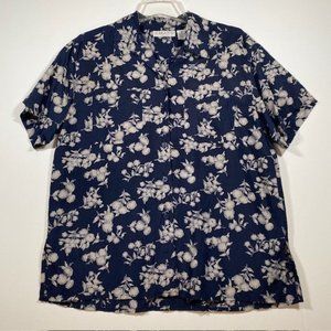 Chaus New York Women’s Blouse Size 6 Floral Casual Button Up Short Sleeve Blouse